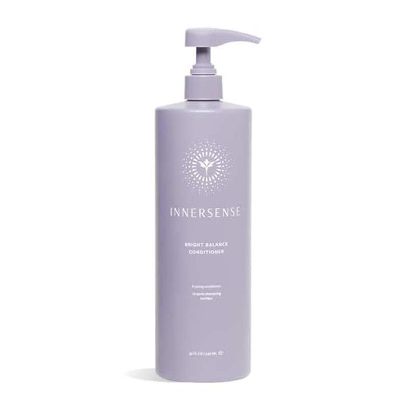 INNERSENSE Organic Beauty - Bright Balance Purple Toning Conditioner | Coconut + Pumpkin Seed Oil to Nourish + Moisturize Light + Gray Hair | Non-Toxic, Cruelty-Free | Paraben Free (32 fl oz | 946 ml)