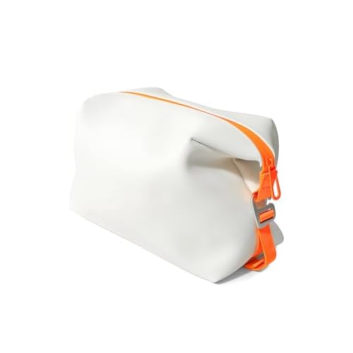 6"x 11" 6L Large Silicone Toiletry Bag,Waterproof Leakproof Foldable Travel Organizer,Dopp Kit Alternative for Men & Women,White