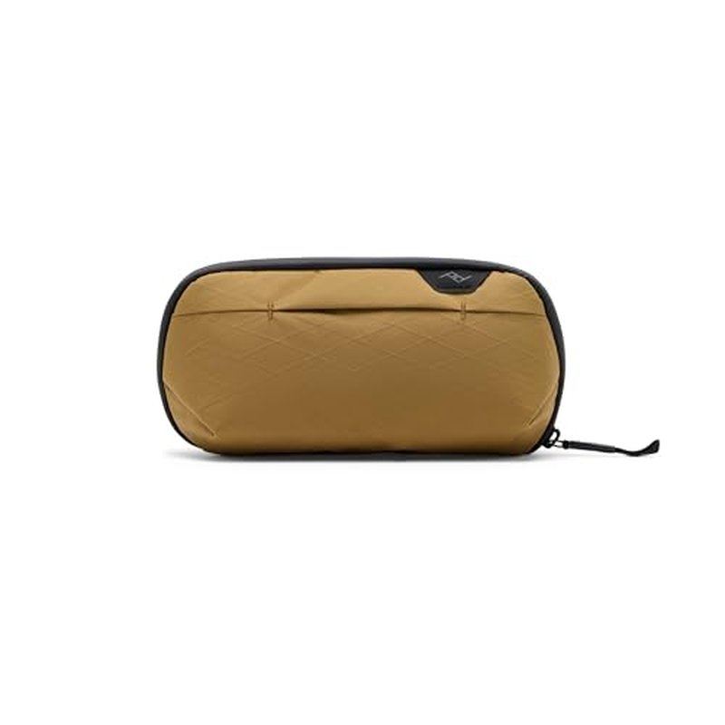 Peak Design Small Wash Pouch, Coyote, Ocean Edition, Travel Toiletry Bag, Upright or Hanging Dopp Kit with Pockets, Magnetic Toothbrush Pocket, Wide UltraZip Opening, Toiletry Bag for Men and Women