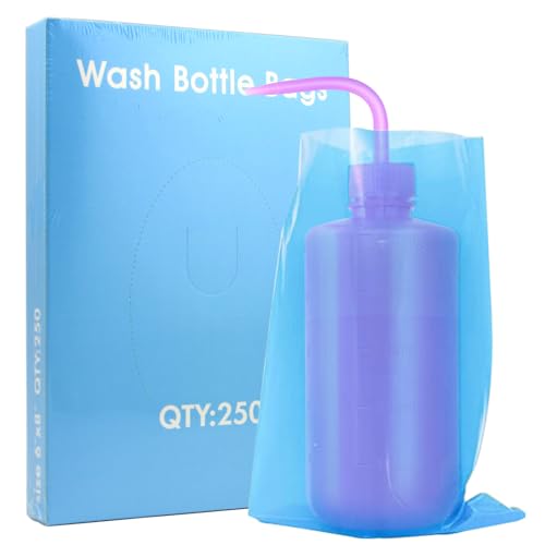 Tattoo Bottle Bags 250pcs Dental Bottle Cover Tattoo Wash Bottle Bags Squeeze Bottle Bag Sleeves Barrier for Tattoo Bottles Tattoo Supplies Tattoo Accessories (BLUE-250ML)