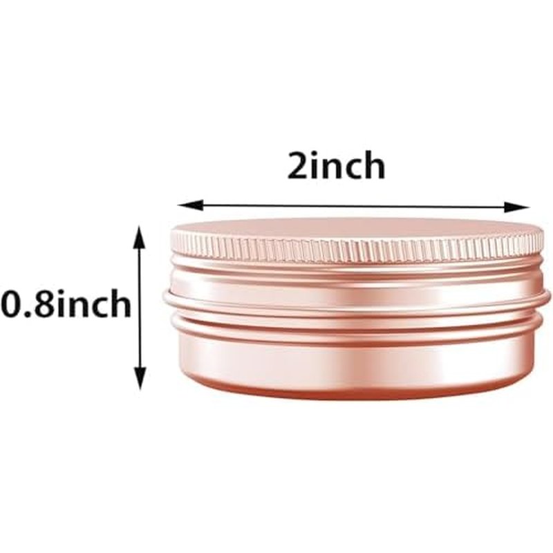 1 Ounce Aluminum Tin Jar with Screw Cap 30mL Tin Cans Refillable Containers for Cosmetic, Lip Balm, Cream, Lotion, Balms, Spices, Salve, Rose Gold 80 Pcs