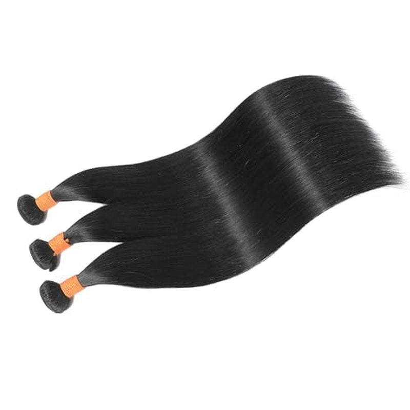 Straight Bundles Human Hair 24 26 28 Inch 3 Bundles 100% Unprocessed Brazilian Virgin Human Hair Straight Weave Bundles Natural Color