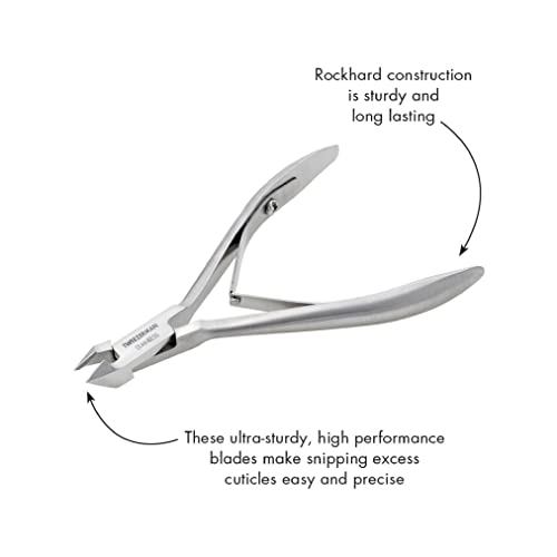 Tweezerman Rockhard Stainless Steel Cuticle Nipper, 1/2 Jaw