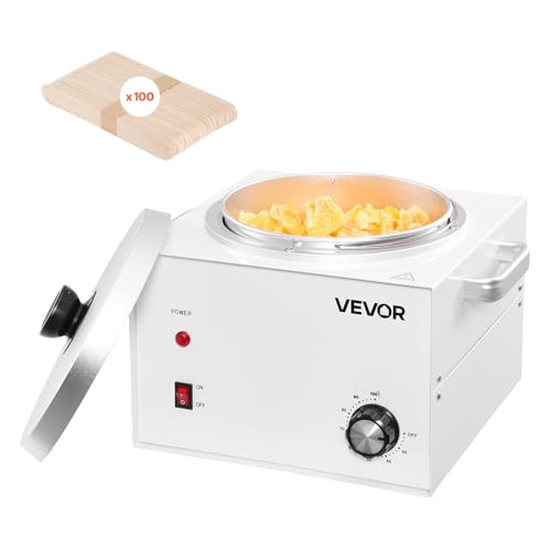 VEVOR Single Pot Wax Warmer, 3000ML 300W Professional Wax Warmer for Hair Removal, 32 ¢µ - 212¢µ Adjustable Electric Waxing Heater with 100PCS Waxing Sticks for Home Use, Beauty Salon, Spa