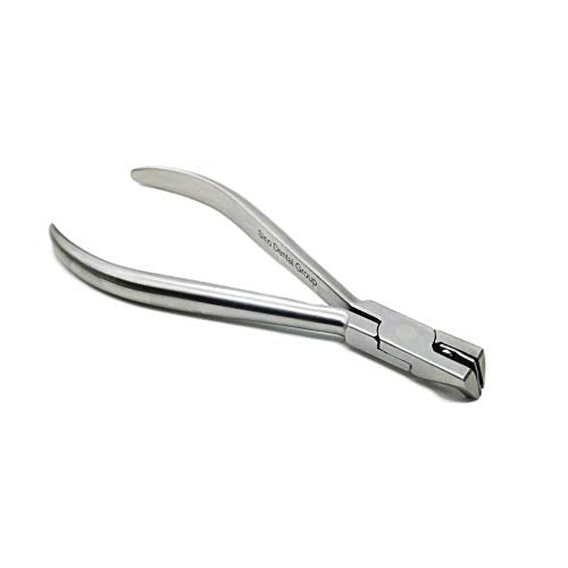 Dental Orthodontic Distal Cutter Plier, Flush Cutter With Safety Holder, Cuts Wire Up To .021" x .025" (.53 mm x .64 mm), Standard Head Long Handle