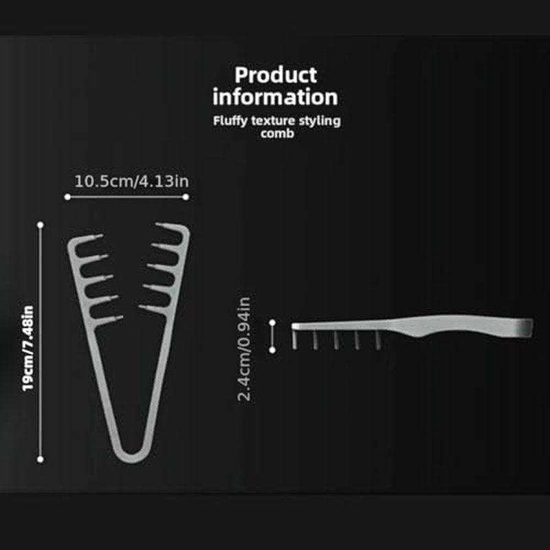 Voluminous wide-toothed hair comb Travel folding design Wide fine-toothed dual-purpose set Men's fluffy texture, ABS plastic with textured grip