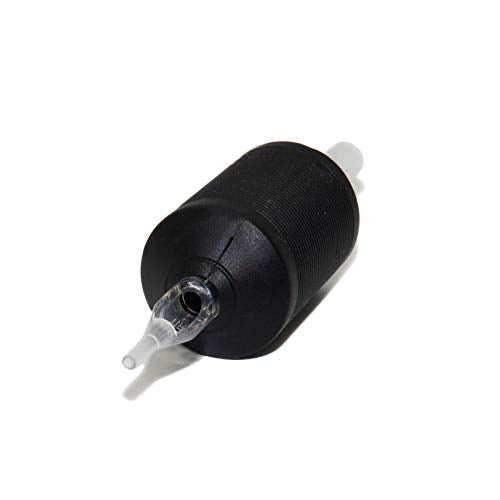 VORTEX 1.25-inch Soft Silicone Black Disposable Tattoo Tube Grips with Clear Long Tips 15pcs (9R)
