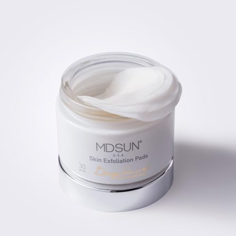 MDSUN Skin Exfoliation Pads, Exfoliating Treatment, Remove Pore-Clogging Debris, Minimize Breakouts, Improve Skin Tone, Refine Skin Texture (Glycolic Acid 20%, Gluconolactone 15%, etc) 30pcs