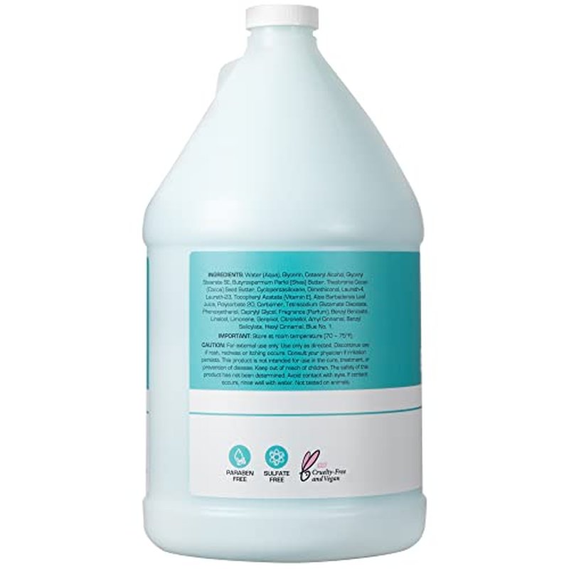 Ginger Lily Farms Club & Fitness Soothing Butter Lotion for Dry Skin, 100% Vegan & Cruelty-Free, Ocean Breeze Scent, 1 Gallon (128 fl oz) Refill