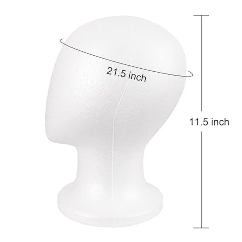 MapofBeauty Mannequin Heads Foam Wigs Holder Hats DIY Wig Head Styrofoam Wig Stand (White)
