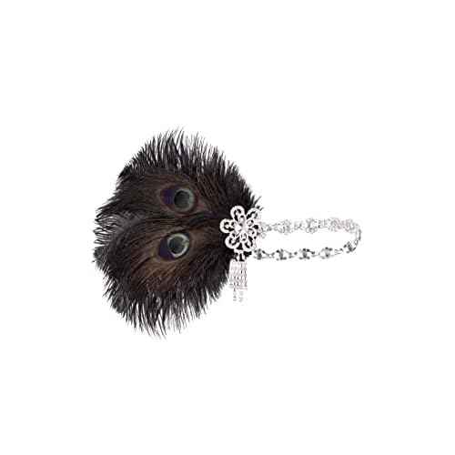 BABEYOND 1920s Flapper Feather Headband Roaring 20s Showgirl Great Gatsby Headpiece