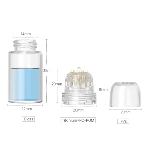Serum Applicator Hydra Roller Derma Stamp 0.25mm - 20 Titanium Microneedling Roller Stamp (Serum is Not Included)
