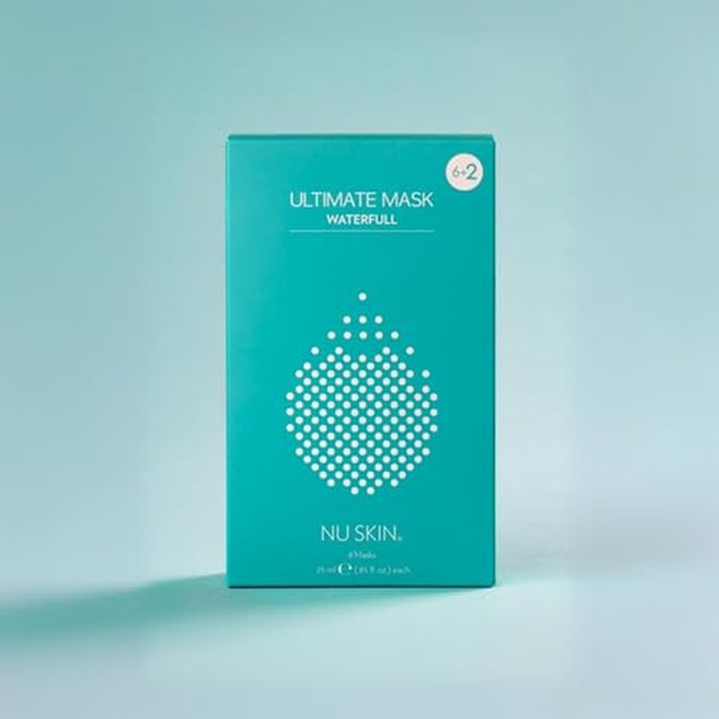 Nu Skin Ultimate Mask Waterfull - Botanical Eucalyptus Microfiber Hydration, Transparent Face Mask | Adhesive Skin Care Mask, Maximum Moisturization, Mask for Soft, Supple Skin (8 masks)