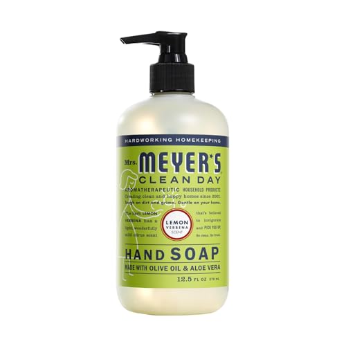 Mrs. MEYER'S Clean Day Liquid Hand Soap 6 Pack Variety, Gingerbread, Iowa Pine, Peppermint, Lavender, Lemon Verbena, Basil, 12.5 OZ Each, 1 CT