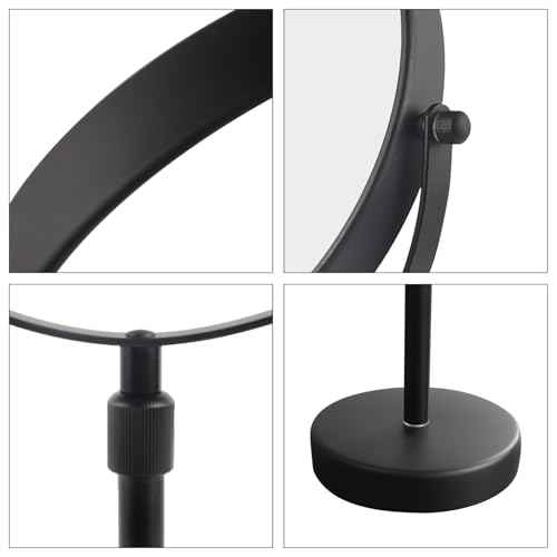 Nicesail Higher Taller Tabletop Makeup Mirror of 8 Inch, 5X Magnified Makeup Mirror Countertop Standing, Height Adjustable, Double Sided Mirror in Matte Black (8 Inch, 5X)¡¦