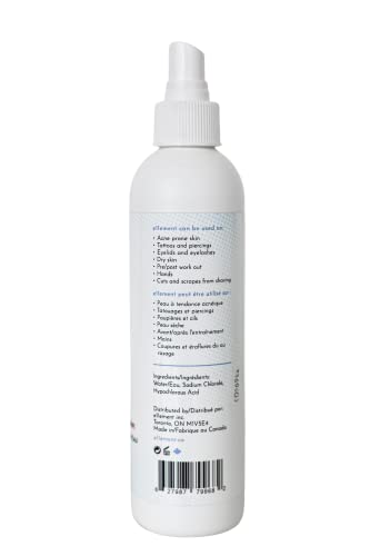 e11ement - Hypochlorous Acid Face and Skin Spray - HOCL- Safe for use on Acne Prone Skin - Eczema - Dry Scalp - Post Procedure -Toner - Eye Lash Cleanser - Face and Hand Cleanser (Large 8 oz.)