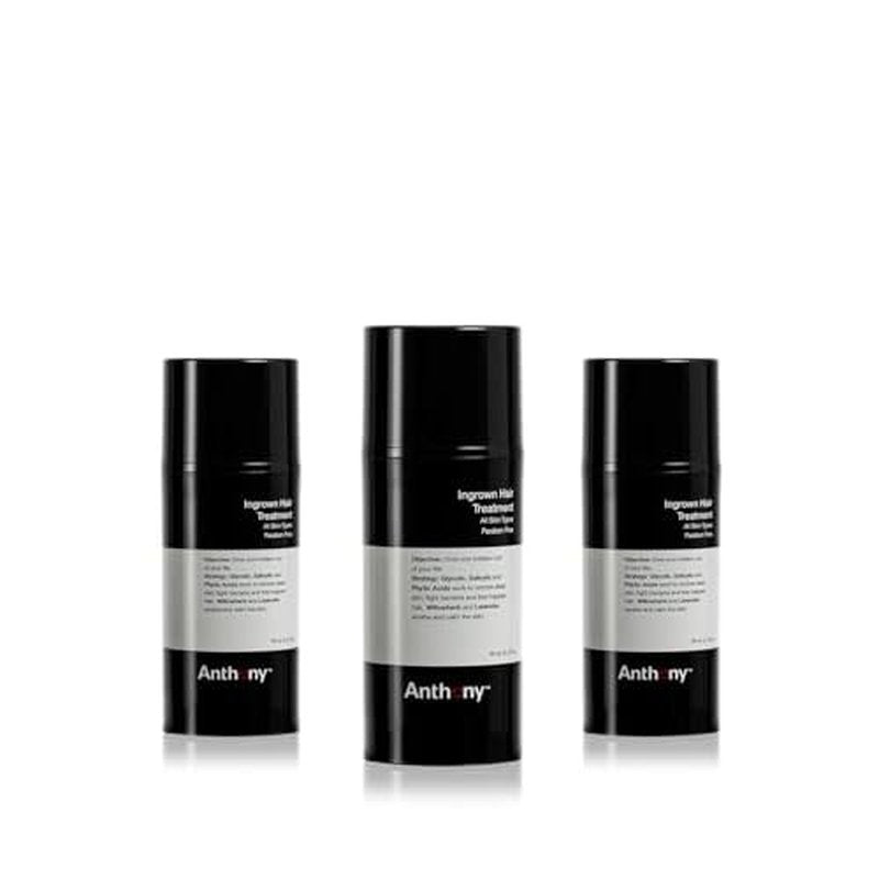 Anthony Ingrown Hair Treatment for Men, Gel Solution to Calm Razor Burn, Scar and Redness Eliminator, Bump Removal, 3 Fl Oz, Pack of 3