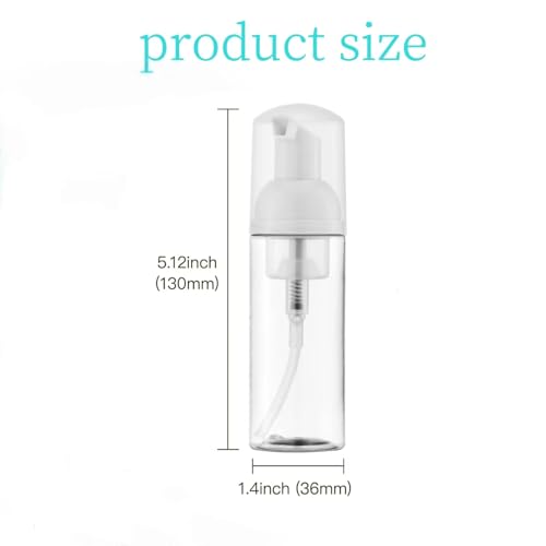 3 Pack Foam Pump Bottle Travel 60 ml/2 oz Small Size Mousse Foaming Soap Dispenser, Clear Plastic Foam Soap Dispenser Mini Empty Refillable Pump Containers(Mixed Color)