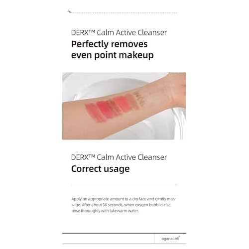 DERX Facial Cleanser for Sensitive & Oily Skin ? Calm Cleansing Foam with Plant Tannin, Redness Relief & Oil Control, Oxygen Bubble Technology, Korea Skincare (120ml/4.05 fl.oz.)