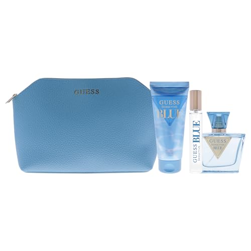Guess Seductive Blue for Women - 4 Pc Gift Set 2.5oz EDT Spray, 3.4oz Body Lotion, 0.5oz EDT Spray, Pouch