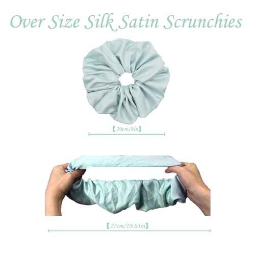 17 Pcs Bsofter Large Satin Scrunchies for Women - Jumbo Sleep Scrunchie,Large Silk Hair Scrunchies Oversized Hair Ties Giant Satin Scrunchy for Thick Hair XXXL