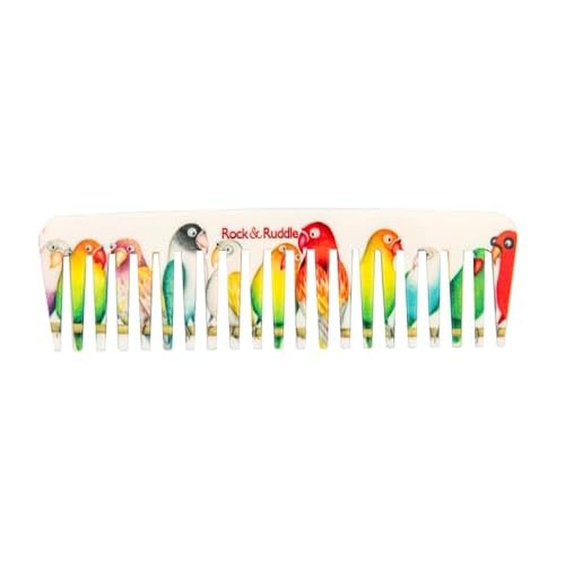 Rock & Ruddle Wide Tooth Comb | Perfect for Detangling Wet Hair and Applying Hair Color - Lovebirds