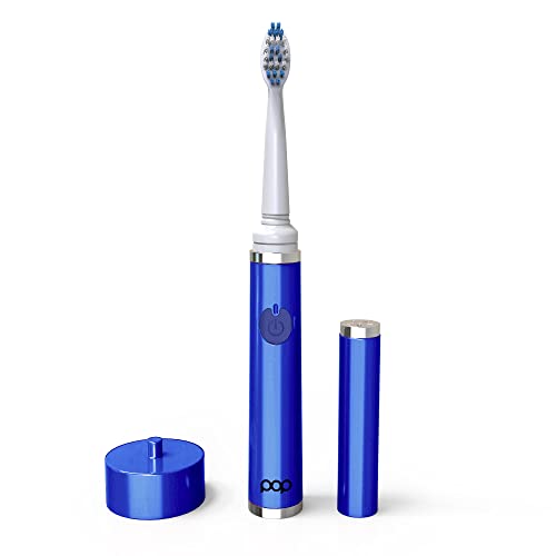 Pop Sonic Ultimate Pro Rechargeable Toothbrush (Navy) - 40,000 Strokes/Min, Dupont Nylon Bristles, Quadrant Pacer & Timer for Teens & Adults