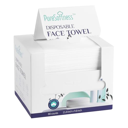 Disposable Face Towel, Clean Towel, Extra Large 12" x 10", Soft Dry Wipe Face Wash, Makeup Remover, Biodegradable Towelette for Sensitive Skin 160 Count (2 Pack)
