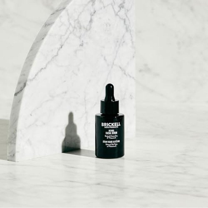 Brickell Men's Retinol Skin Care Serum Treatment For Firming Face Lines & Eye Wrinkles, Deep Hydrating Facial Skincare Serum For Anti-Aging, Fragrance Free, 1 Ounce