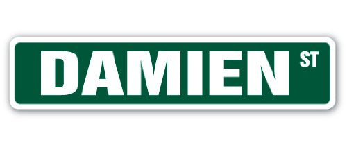 Damien Street Sign Childrens Name Room Sign | Indoor/Outdoor | 18" Wide
