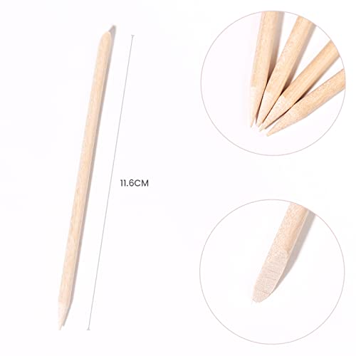 5PCS Orange Sticks for Nails Wooden Cuticle Pusher Sticks Manicure Pedicure Nail Care Rhinestone Picker Tool Non-Toxic,Skin-Safe Wooden Nail Stick