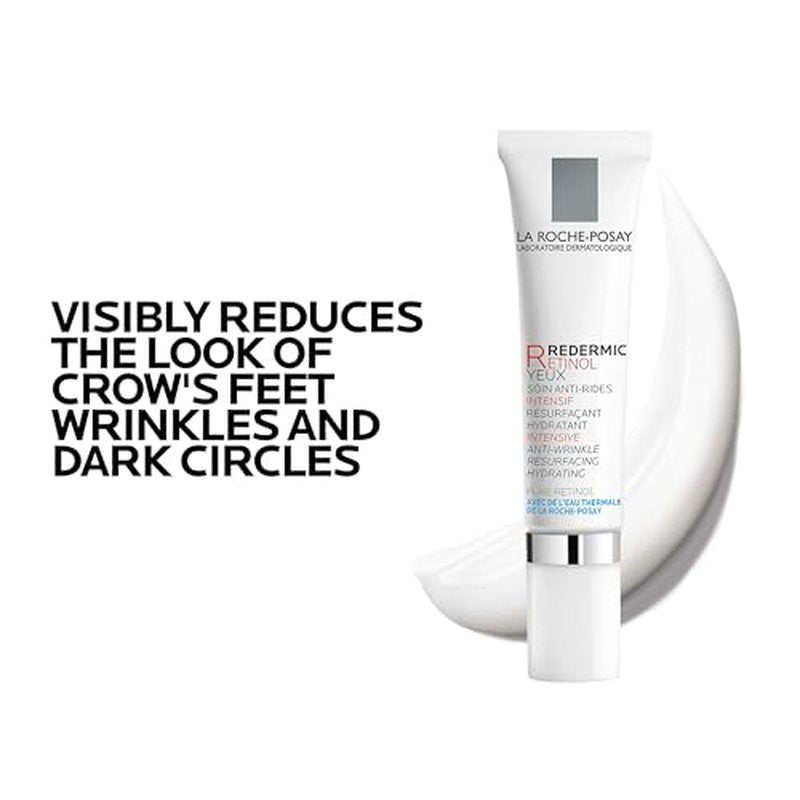 La Roche-Posay Redermic R Eyes Retinol Eye Cream, Anti-Aging Eye Cream to Reduce Wrinkles and Dark Circles With Pure Retinol and Caffeine, 0.5 Fl Oz (Pack of 1)