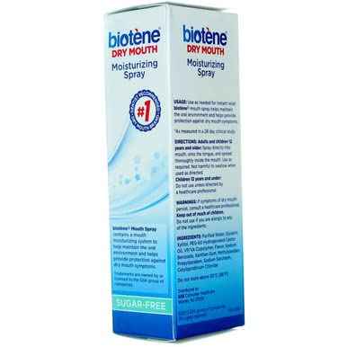 Biotene Gentle Mint Moisturizing Mouth Spray, Sugar-Free, for Dry Mouth and Fresh Breath, 1.5 Fl Oz (Pack of 2)