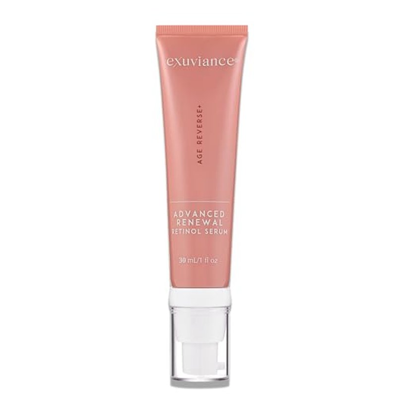 EXUVIANCE AGE REVERSE+ Advanced Renewal Retinol Overnight Serum Anti-Aging Wrinkle Reducer with 0.3% Pure Retinol, Niacinamide, NeoGlucosamine, Hyaluronic Acid, & Centella Asiatica, 30ml/1 fl oz