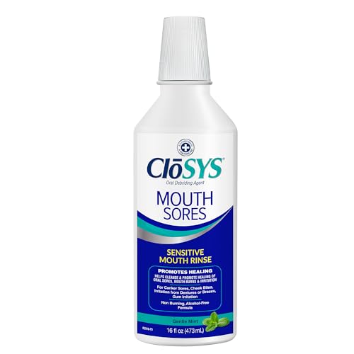 CloSYS Mouth Sore Mouthwash Cleanses and Heals Oral Sores and Canker Sores in Mouth Alcohol-Free Hydrogen Peroxide Mouthwash Non-Burning and Non-Irritating 16 oz
