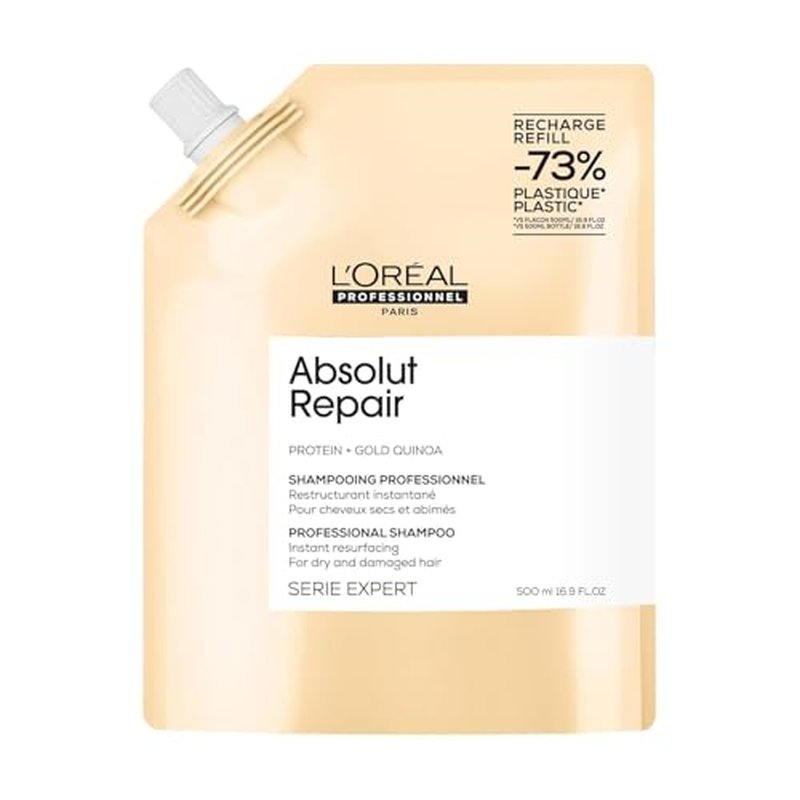 L'Oreal Professionnel Paris Absolut Repair Shampoo - Nourishing Protein Shampoo For Dry, Damaged Hair, Strengthening & Provides Hair Shine