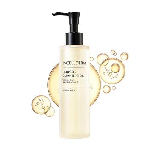 Riman Incellderm Purecell Cleansing Oil | 4.9 fl oz | Gentle Makeup Remover and Hydrating Cleanser | Suitable for Various Skin Types | Lightweight, Plant-Based Formula