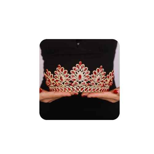 JWICOS Baroque Queen Crown Crystal Tiaras and Crowns for Women Halloween Costume Hair Accessories for Wedding Prom Birthday Party (Style 1)