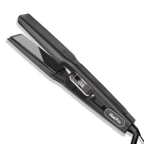Ceramic Flat Iron Hair Straightener with 3D Floating Plate,Hair Iron Straightener with 15 Temps for Thick Hair | Ergonomic Silicone Handle | LCD Display | Dual Voltage (1 1/2 in)