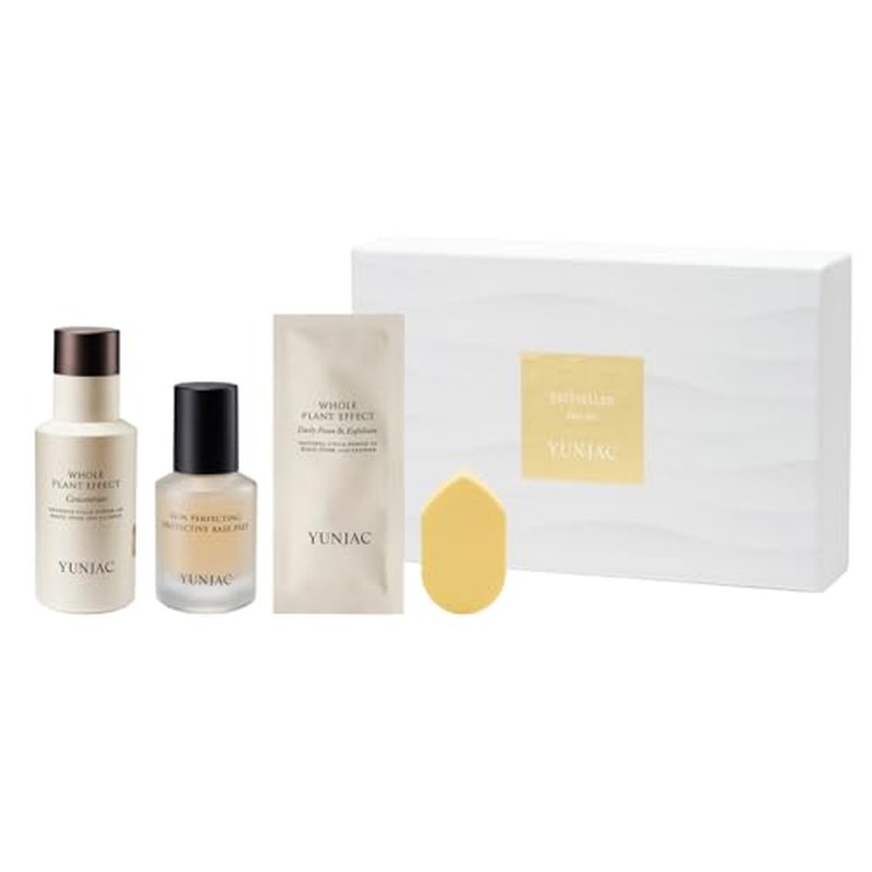 Glass Skin Prep Gift Set ? Skincare & Makeup with Base Prep (0.84 fl oz), Concentrate Serum (1.35 fl oz), and Foam Exfoliant Samples (2g ¡¿ 5ea) | Hydrating, Cleansing & Makeup-Ready Kit