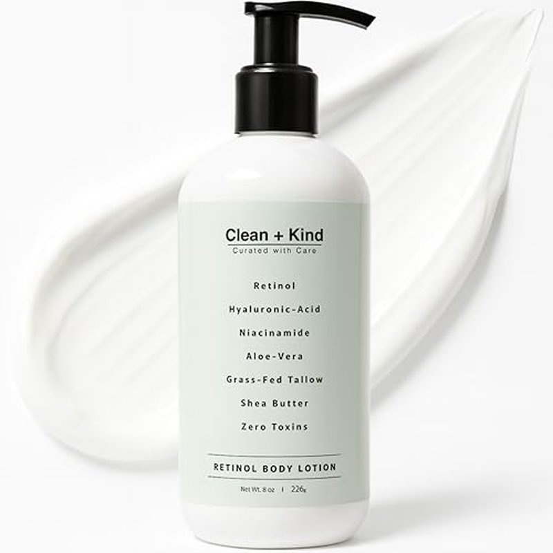 Firming Retinol Body Lotion for Wrinkles & Crepey Skin ? Anti-Aging Moisturizer with Hyaluronic Acid, Niacinamide, Aloe Vera, Shea Butter & Grass-Fed Tallow Skincare