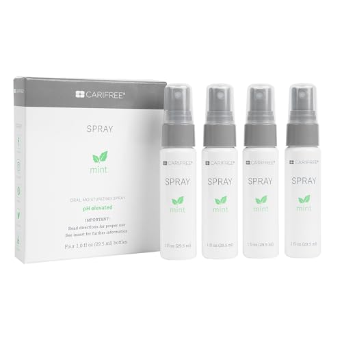 CariFree Oral Spray, Mint Flavored, Xylitol for Moisturization, Neutralizes pH, Fluoride-Free, Freshen Breath, Recommended by Dentists, Dentist Developed, 4 Bottles (1 fl. oz. Each)