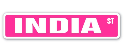 India Street Sign Childrens Name Room Sign | Indoor/Outdoor | 18" Wide