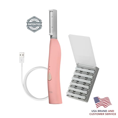 SPA SCIENCES - SIMA Patented Dermaplane Razor for Women Face ? Painless 2-in-1 Facial Exfoliation & Peach Fuzz Hair Removal ? Anti-Aging ? 3 Speeds ? Rechargeable ? 7 Weeks Treatment