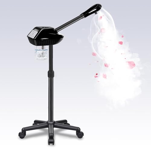 Professional Face Steamer on Wheels,Ozone Face Steamer for Deep Facial Cleansing