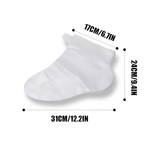 100pcs Paraffin Bath Liners - Disposable Plastic Foot Covers for Moisturizing Foot Spa, Women's Feet Care Socks (Transparent)