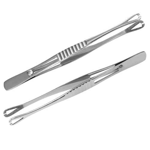 Triangle Opening Tweezer Piercing Clamps Ear Nose Septum Piercing Kit for All Piercing 361L Stainless Steel Slotted Locking Ear Lip Nose Belly Navel Tongue Body Piercing Kit