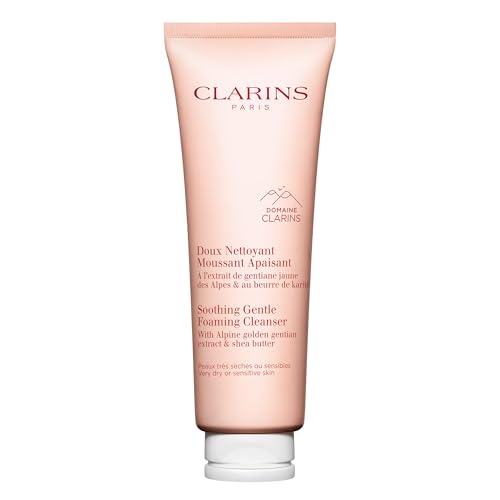 Clarins Soothing Gentle Foaming Face Cleanser | Cleanses, Soothes, and Comforts | Contains Nourishing Shea Butter | Soap-Free| SLS-Free| Very Dry or Sensitive Skin Types