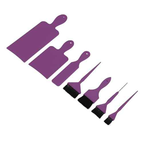 FILFEEL Balayage Highlighting Board Hair Dye Tools Hair Coloring Paddle Board Hair Dye Tool Set with Balayage Board and Brush Kit for Highlighting and Color Applying in Hair Salon (Purple)
