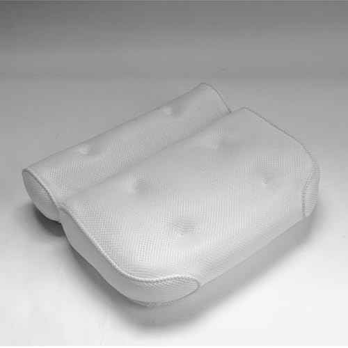 Empava Luxury Bath Pillows for Tub, Bathtub Pillow with Neck, Head, Shoulder and Back Support, Anti-Slip Suction Cups, 4D Mesh Soft Spa Bath Tub Pillow Headrest, Extra Thick, Soft and Quick Dry, White